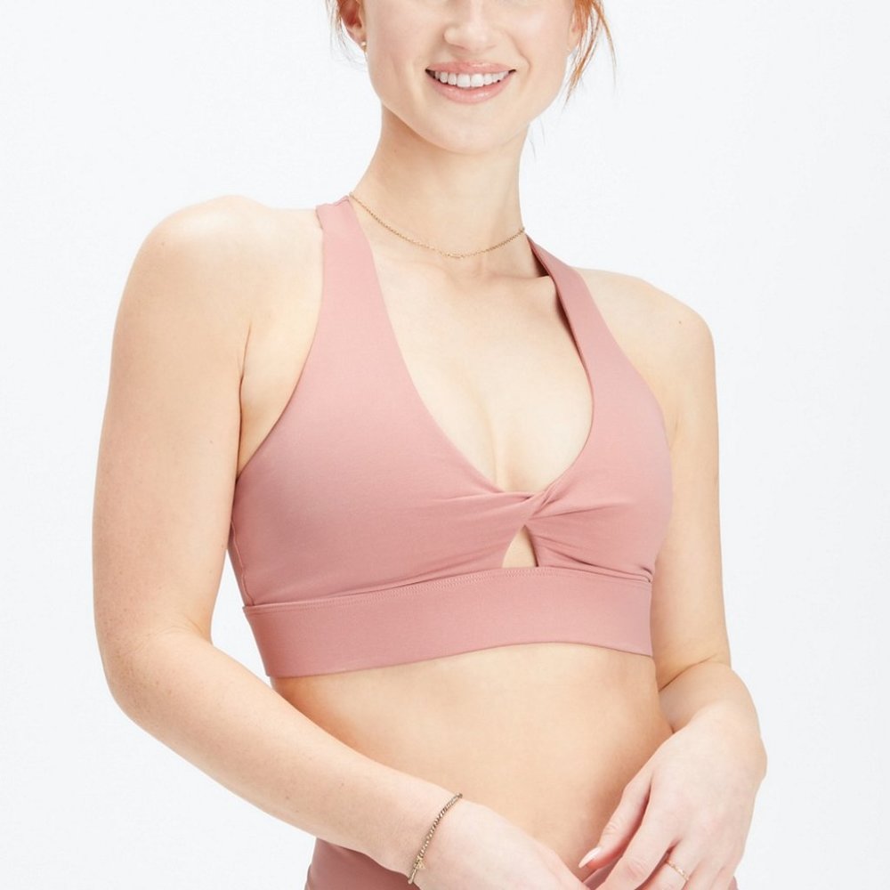 Fabletics | Pink Canyon Oasis Twist Sports Bra | Medium
